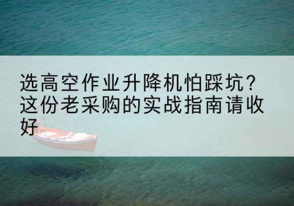 淮滨高空作业升降机厂家推荐-选高空作业升降机怕踩坑？这份老采购的实战指南请收好