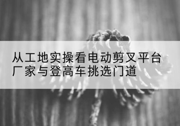 淮滨电动剪叉升降平台厂家-从工地实操看电动剪叉平台厂家与登高车挑选门道